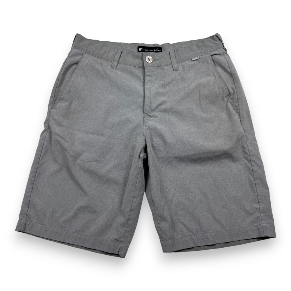 TravisMathew Mens Grey Heathered Performance Golf Shorts Size 30 Stretch